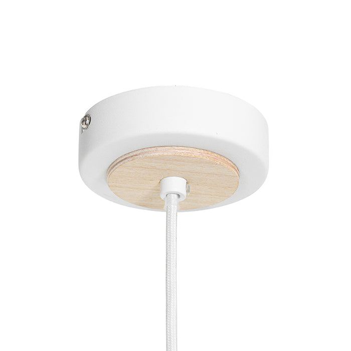 QAZQA Hanglamp magna-rotan - Wit - Oosters - D 300mm