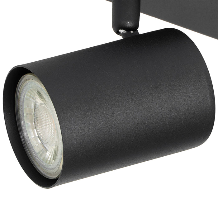 QAZQA Moderne plafondlamp zwart 3-lichts verstelbaar rechthoekig -