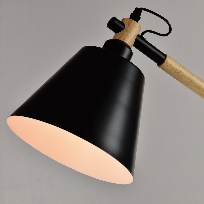 QUVIO Vloerlamp ronde lampenkap zwart - QUV5038L-BLACK