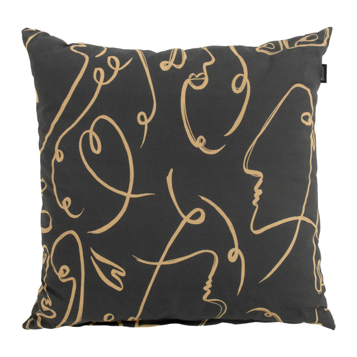 Hartman Faces Sierkussen - Zwart - 50 x 50 cm