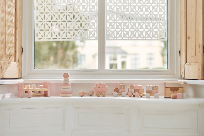 Jollein houten speelgoedauto roze (11 centimeter x 6 centimeter x 8