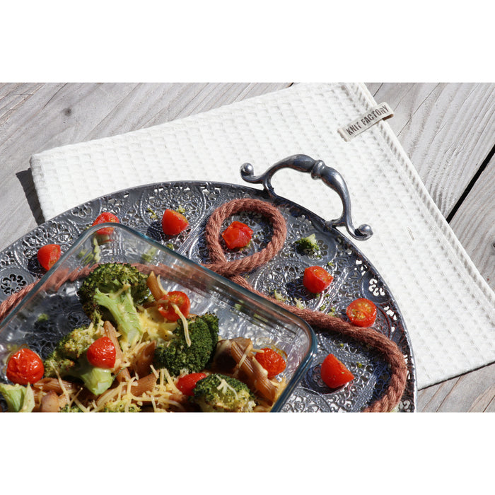 Knit Factory Theedoek  Clint - Zwart - 65x65 cm - 100% Katoen