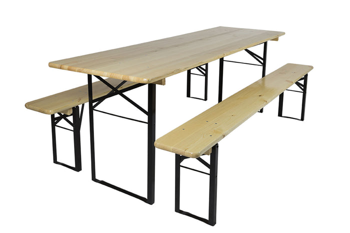 Inklapbare picknickbank Berlijn 200 cm blanke lak