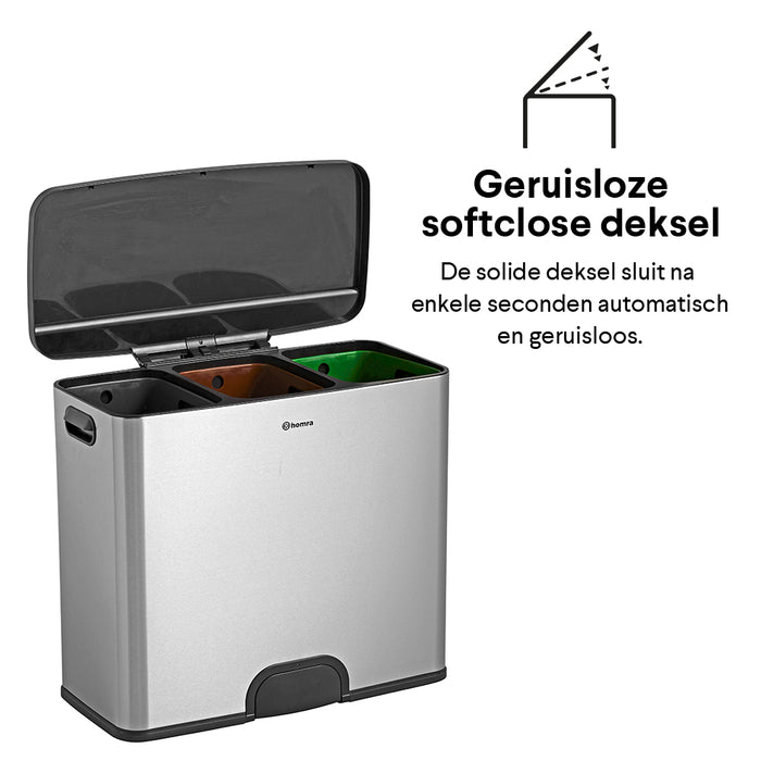 Homra 'Kick me' Afvalemmer met Sensor 45 Liter (15+15+15 liter)