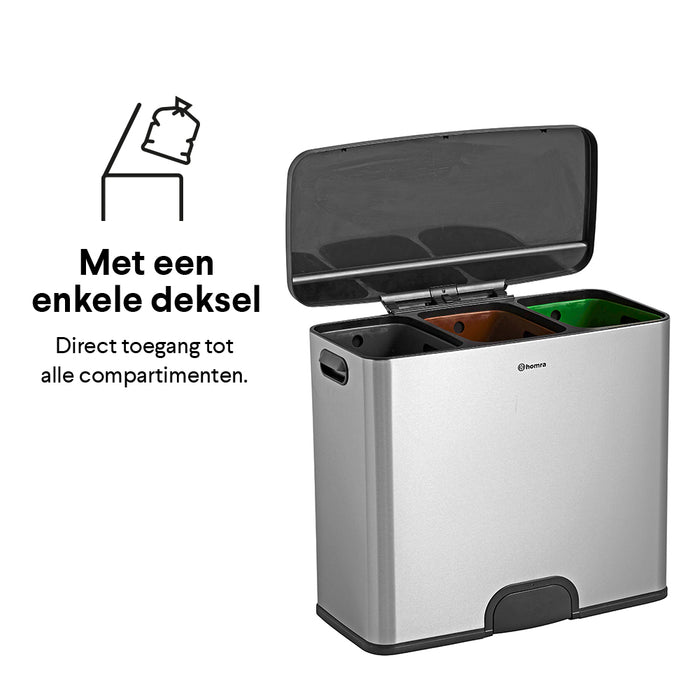 Homra 'Kick me' Afvalemmer met Sensor 45 Liter (15+15+15 liter)