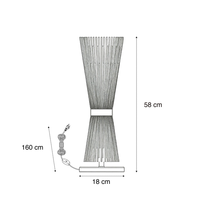 QAZQA Landelijke tafellamp messing - Broom