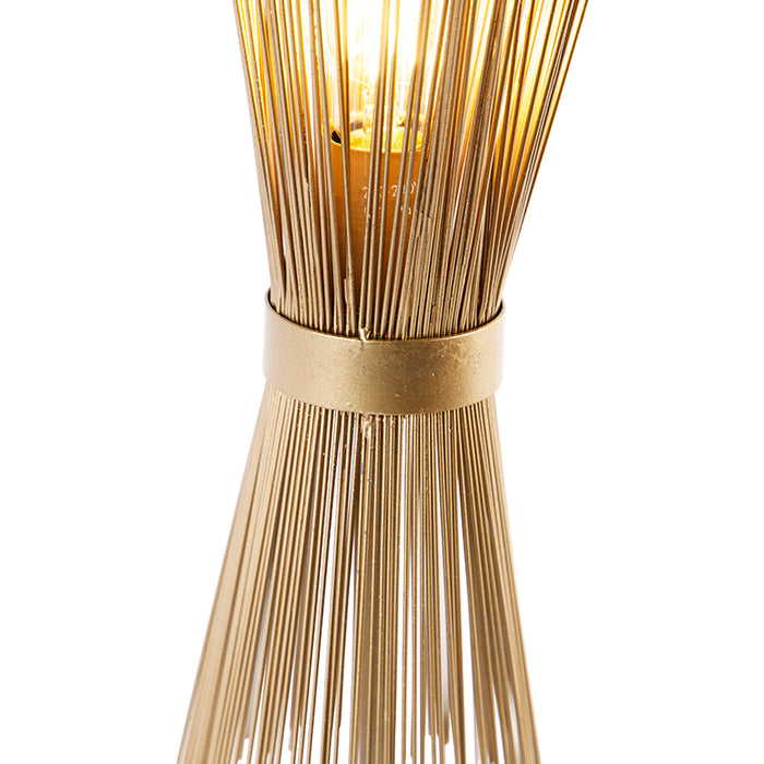 QAZQA Landelijke tafellamp messing - Broom