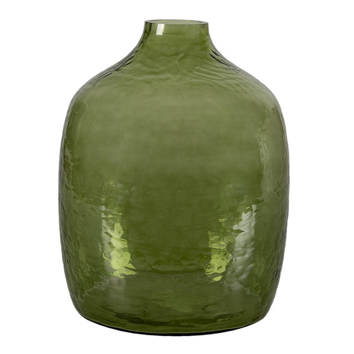 Clayre & Eef Vaas Ø 30*23 cm Groen Glas Glazen Vaas Decoratie Vaas