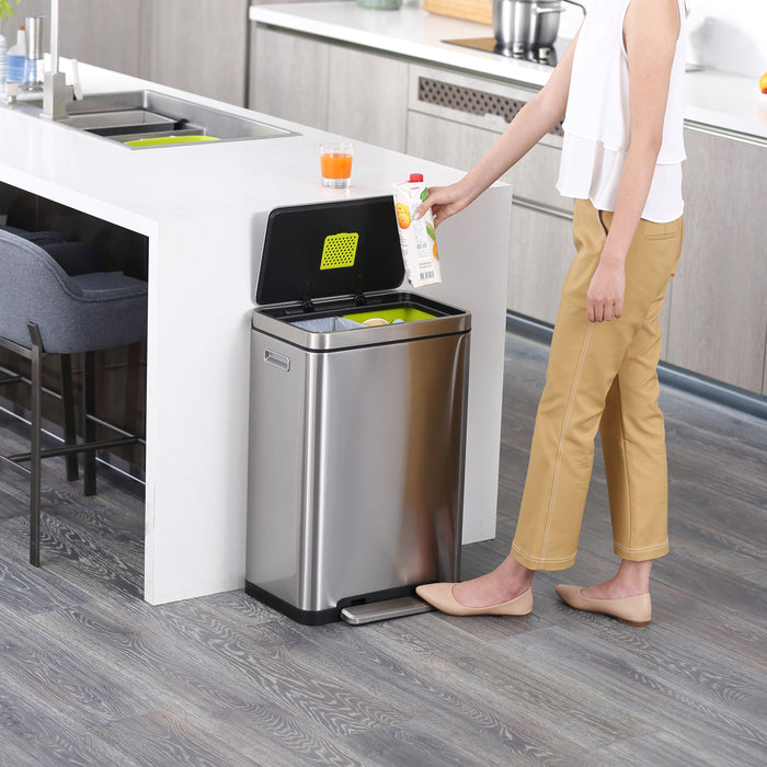 EKO Pedaalemmer X-Cube 2x20 L matzilverkleurig