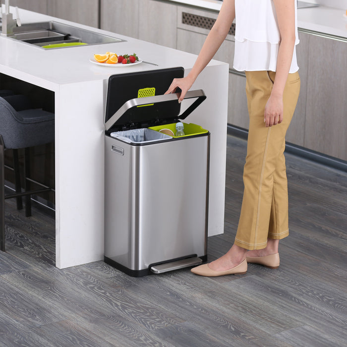 EKO Pedaalemmer X-Cube 2x20 L matzilverkleurig