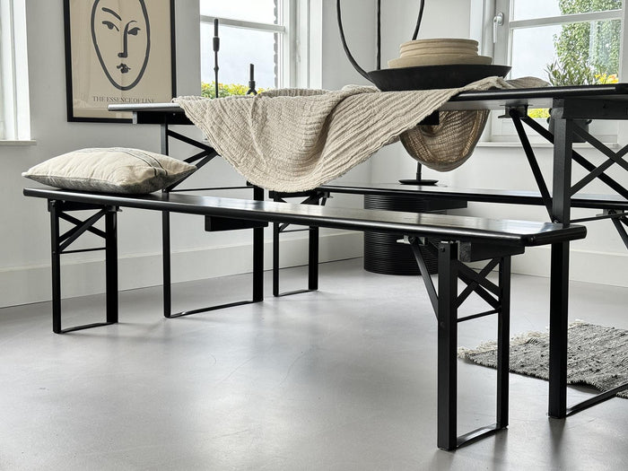 Inklapbare bierbank Berlijn zwart 200 cm