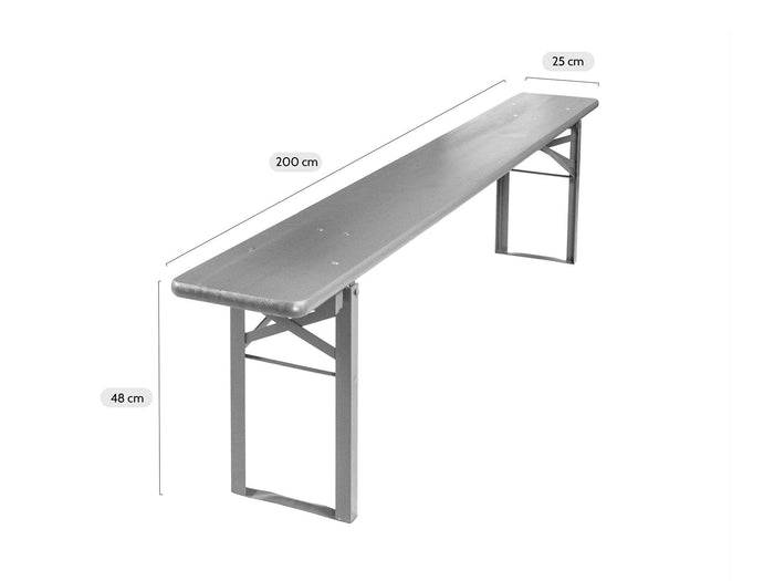 Inklapbare bierbank Berlijn zwart 200 cm