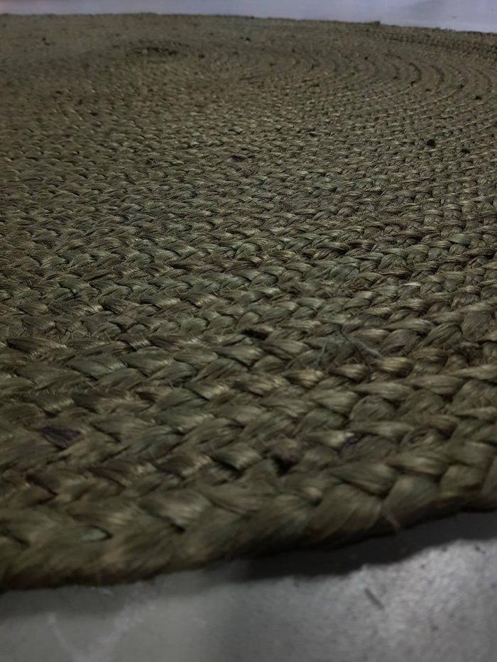 Interieur05 Rond vloerkleed Jute Groen - 180 cm (M)