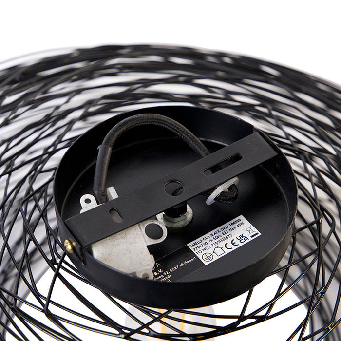 QAZQA Design plafondlamp zwart ovaal - Sarella