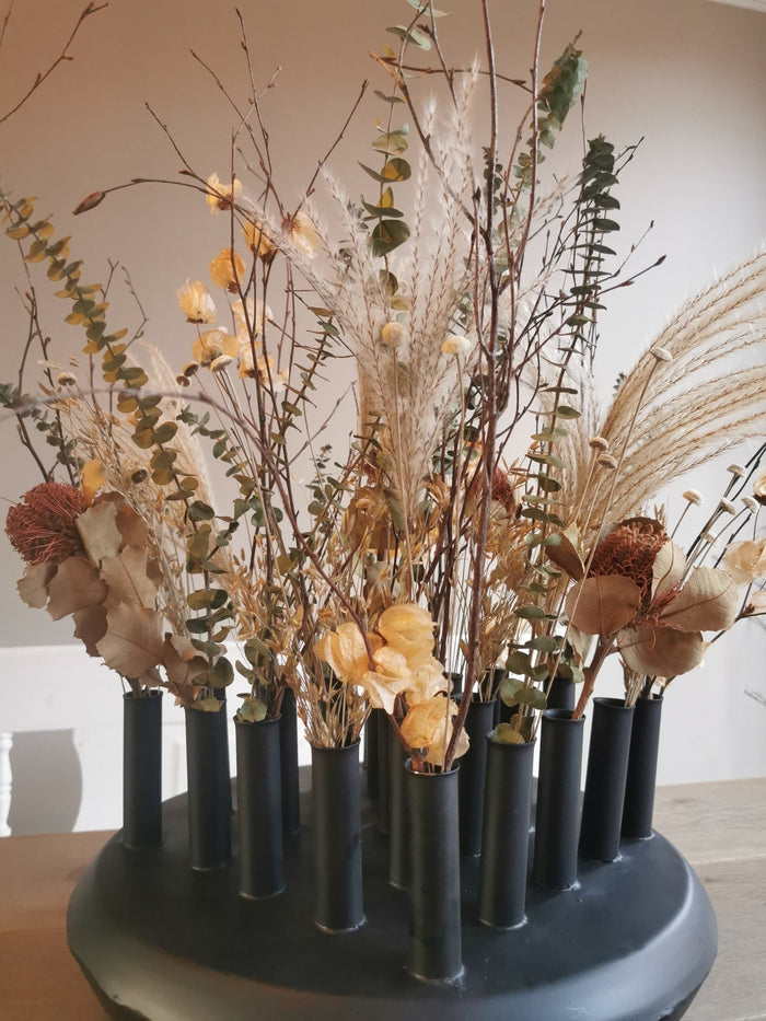 Metalen zwarte houder voor bloemen Joan Ø 30cm