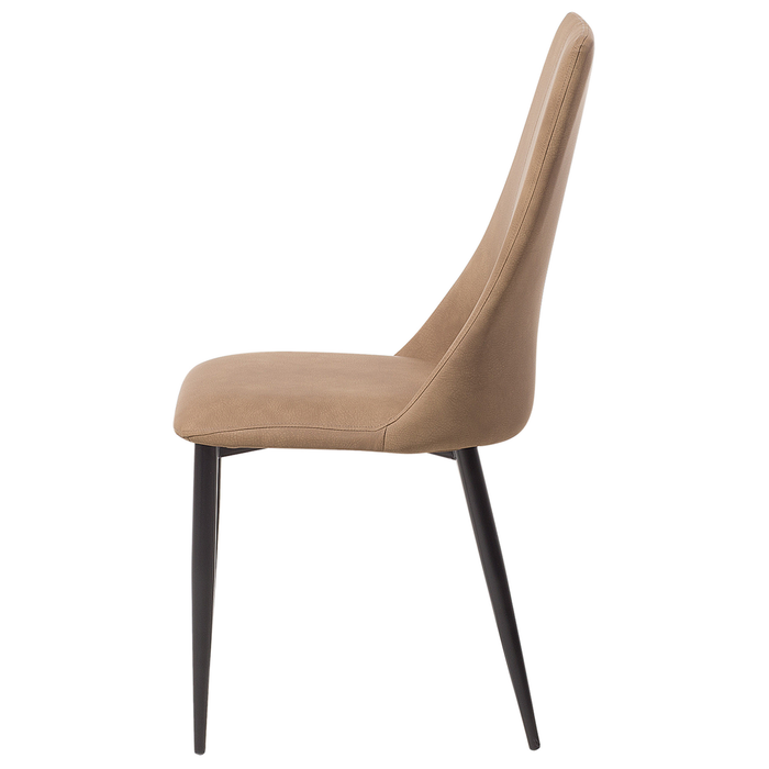 Beliani - CLAYTON - Eetkamerstoel - Goudbruin - Kunstleer