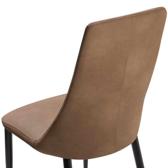 Beliani - CLAYTON - Eetkamerstoel - Goudbruin - Kunstleer