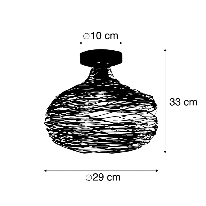 QAZQA Plafondlamp sarella - Zwart - Design - D 290mm