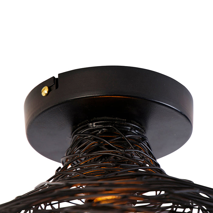 QAZQA Plafondlamp sarella - Zwart - Design - D 290mm