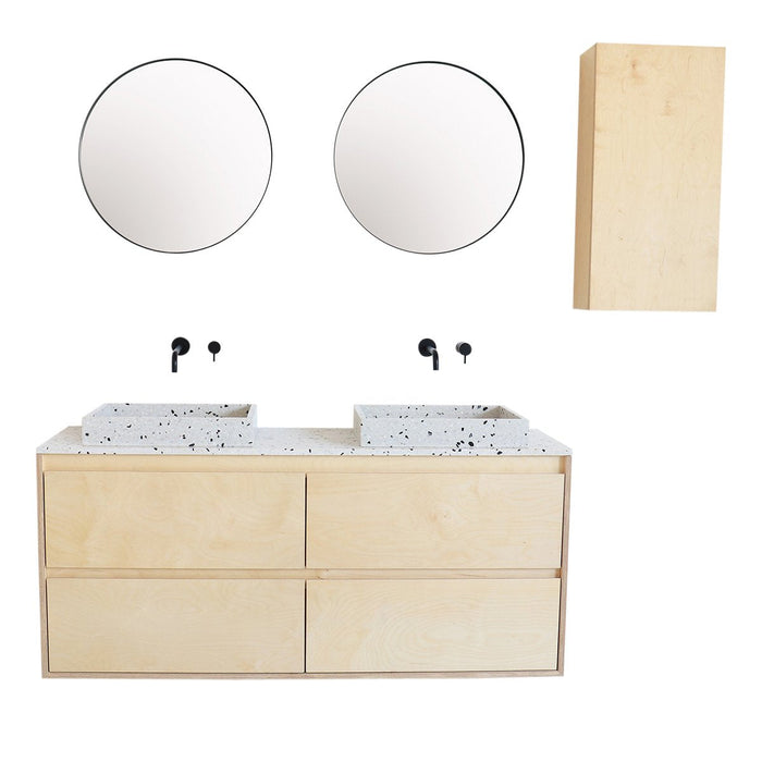 Going Objects - Badkamermeubel - Wastafel Wit Terrazzo George - Berk -