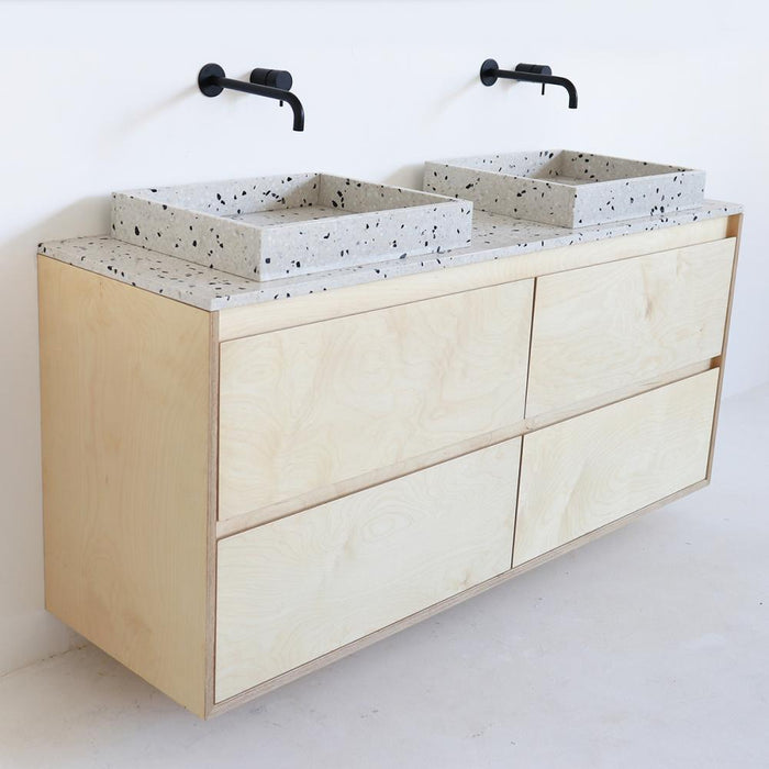 Going Objects - Badkamermeubel - Wastafel Wit Terrazzo George - Berk -