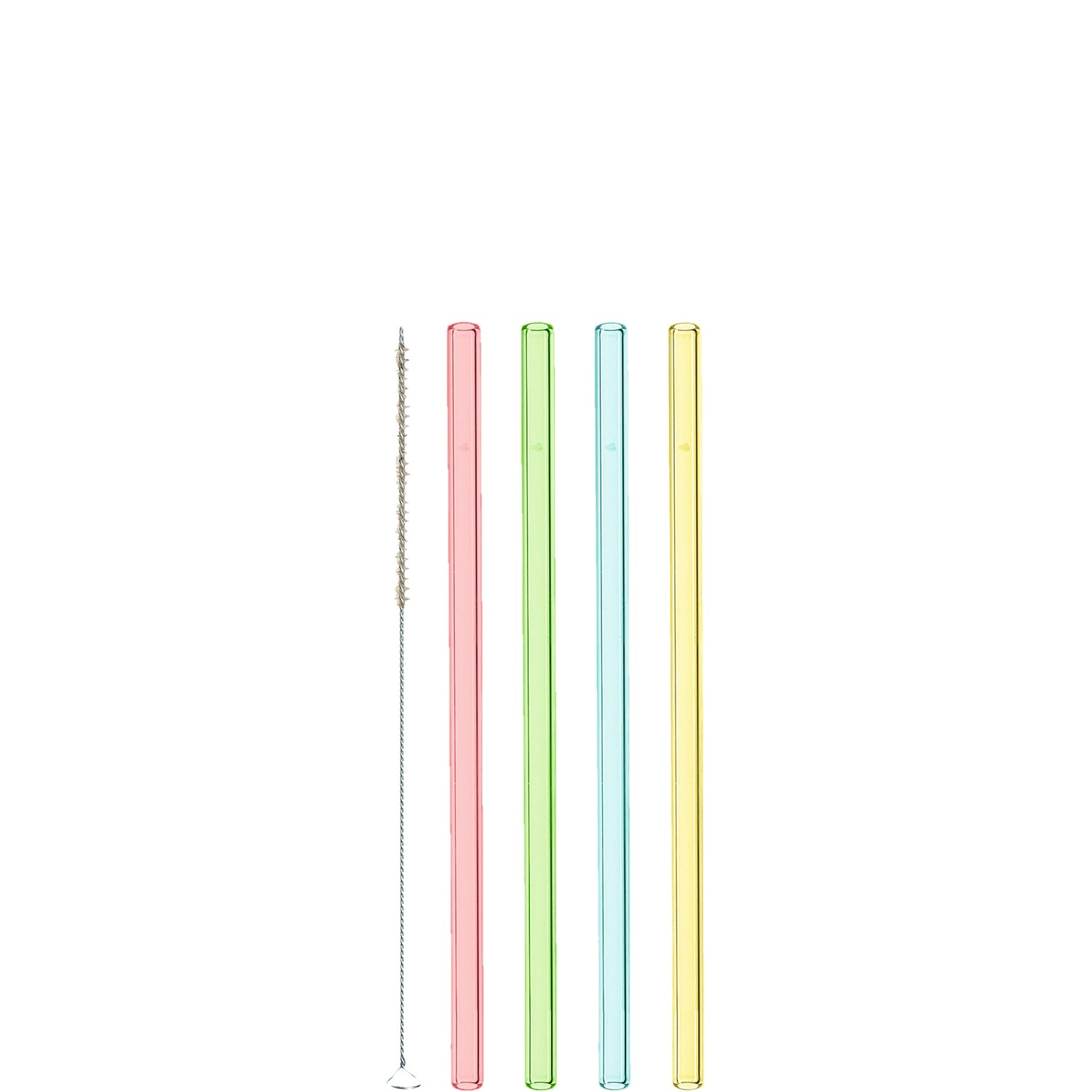 Leonardo Glazen Rietjes 20 cm 4 st. + Borstel