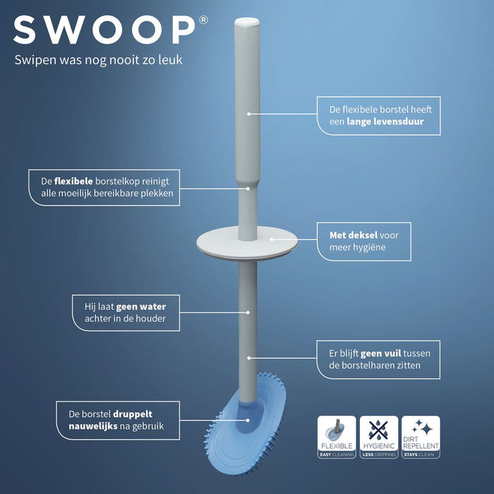 Tiger Tess ToiletborstelHouder met Swoop® borstel flexibel - Wit / Lichtgrijs