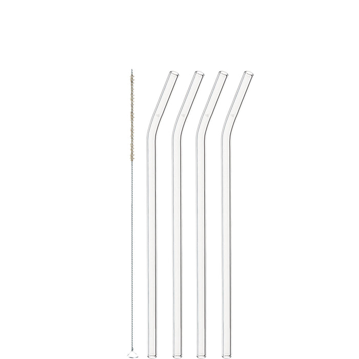 Leonardo Glazen Rietjes 23 cm 4 st. + Borstel