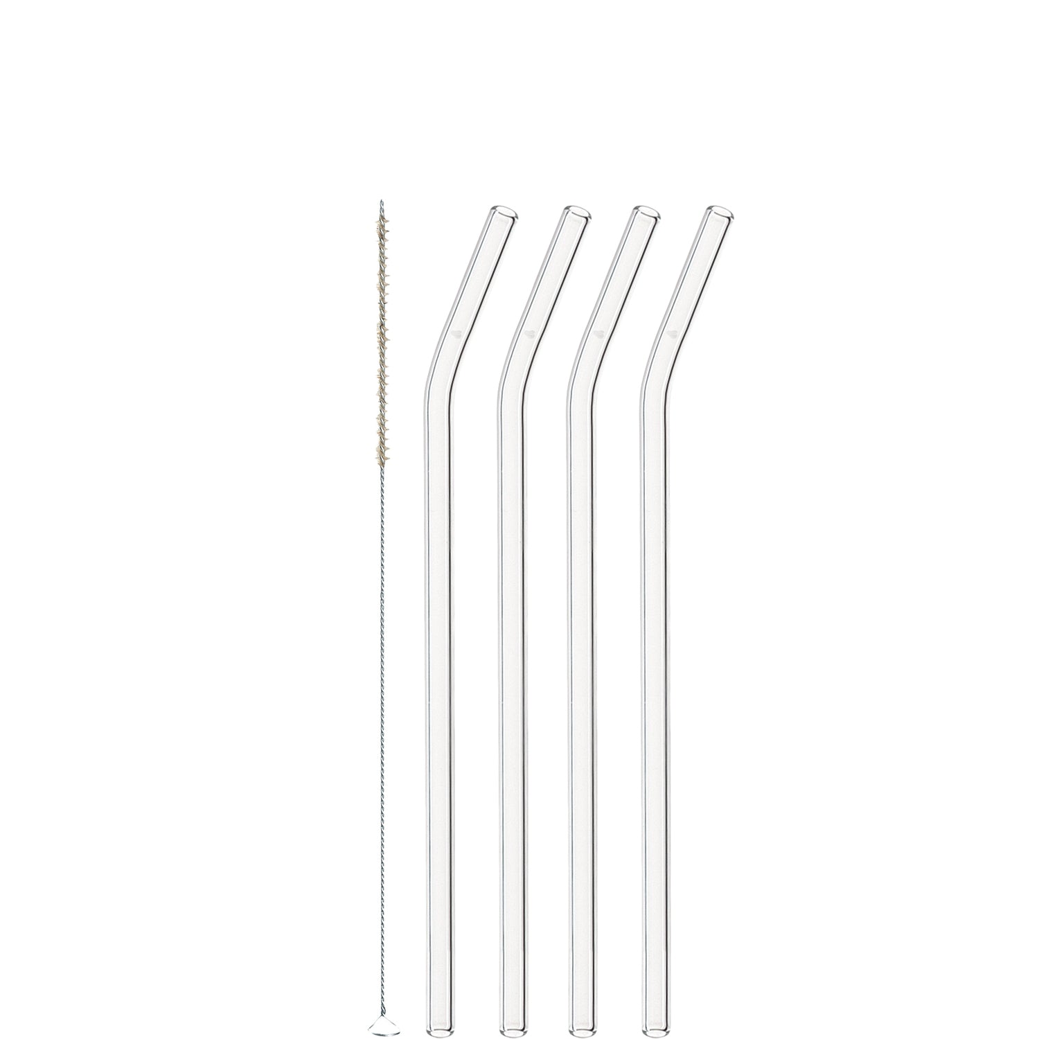 Leonardo Glazen Rietjes 23 cm 4 st. + Borstel