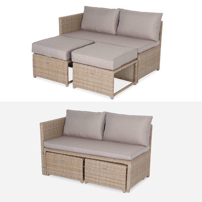 sweeek - Wicker tuinset, 6 plaatsen