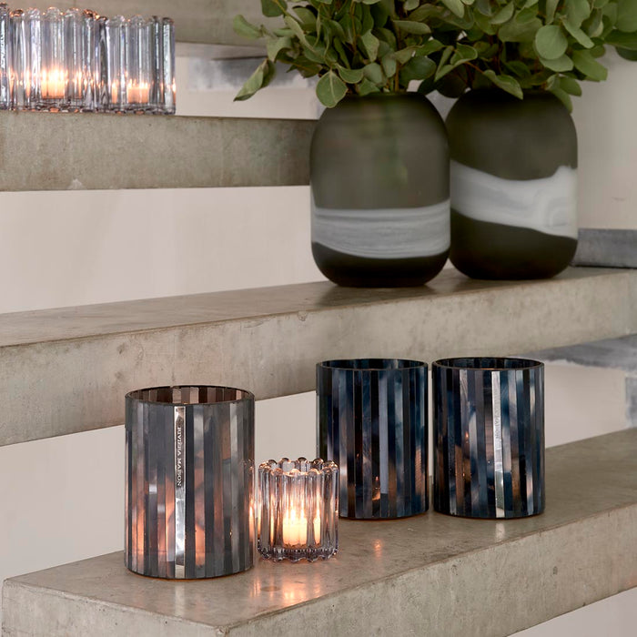 Riviera Maison RM Mosaic Votive dark blue M -  10.0x10.0x13.0 cm