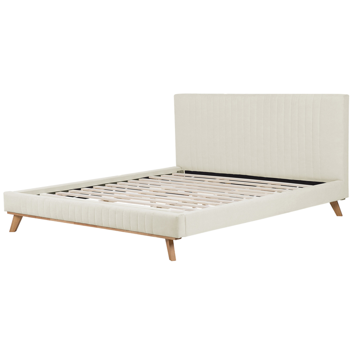 Beliani-TALENCE -Tweepersoonsbed-Lichtbeige-180 x 200 cm-Chenille