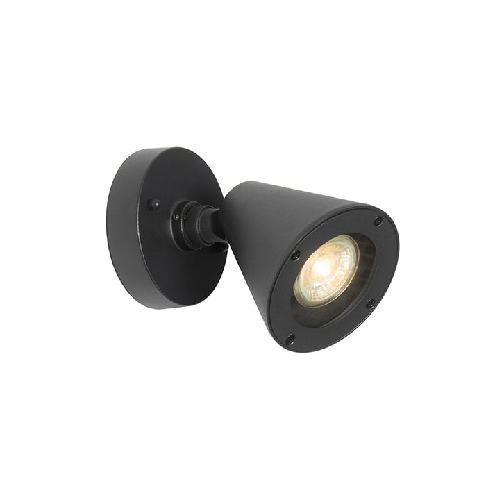 QAZQA Moderne buiten wandlamp zwart IP44 verstelbaar - Ciara