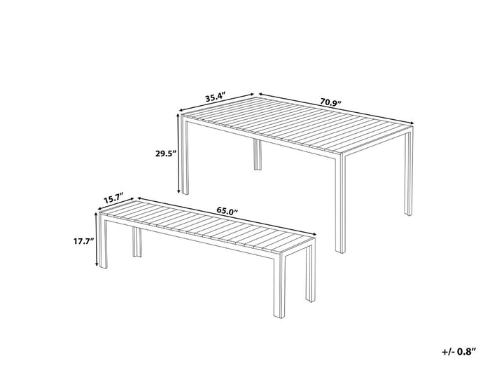 Beliani - NARDO - Tuinset voor 6 - Grijs - Kunsthout