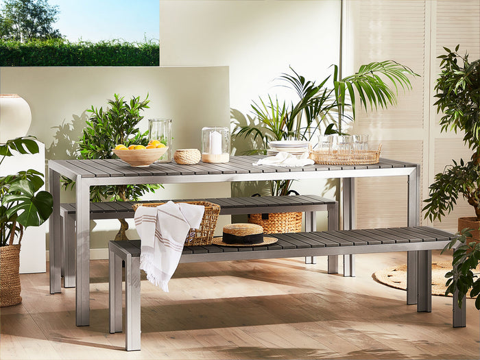 Beliani - NARDO - Tuinset voor 6 - Grijs - Kunsthout