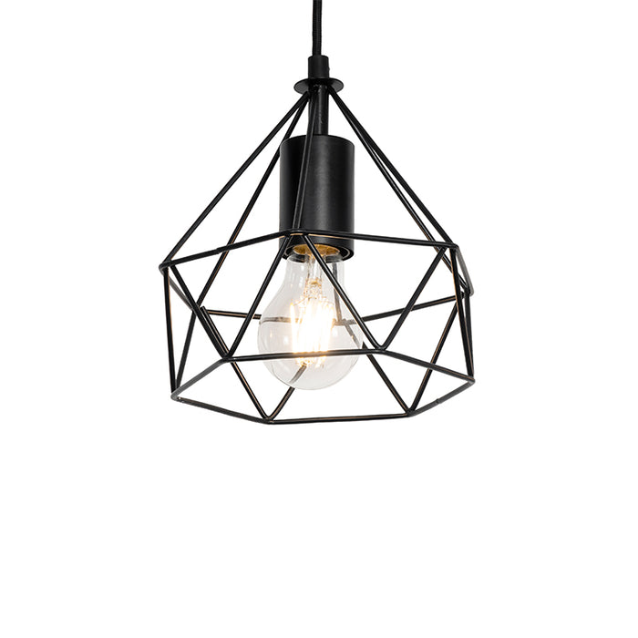 QAZQA Hanglamp esva - Zwart - Industrieel - L 100cm