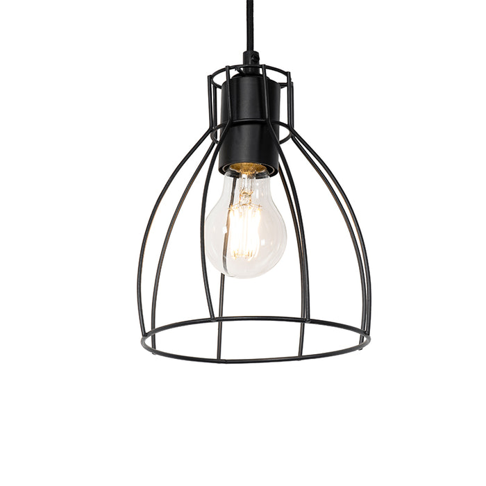 QAZQA Hanglamp esva - Zwart - Industrieel - L 100cm