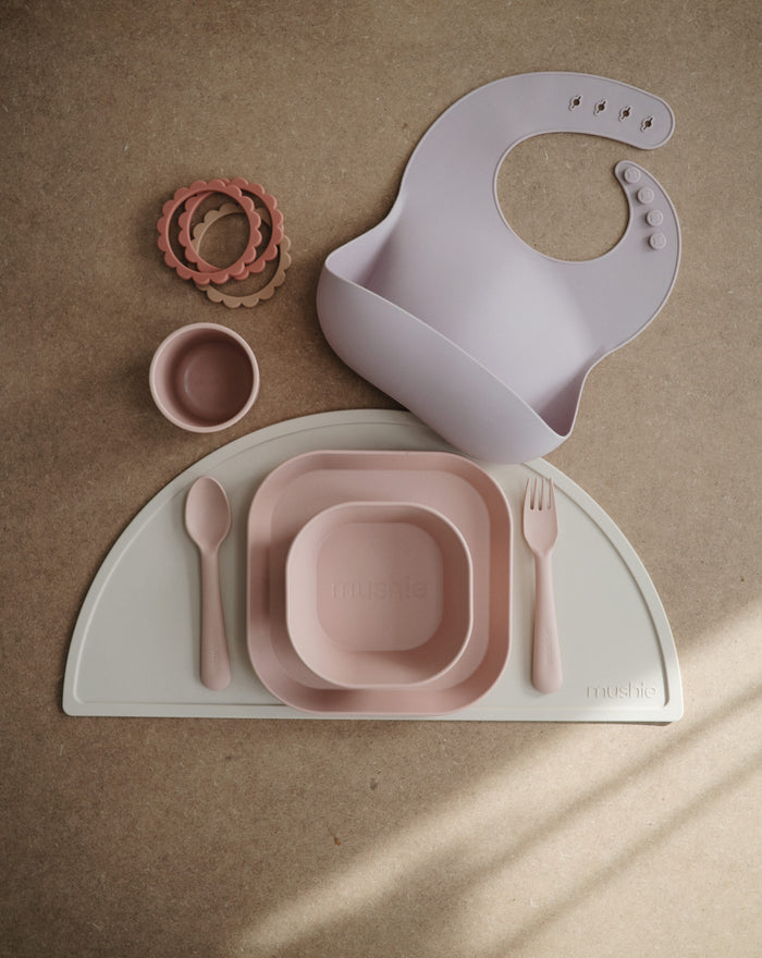 Mushie bordje blush set van 2 (19 centimeter x 19 centimeter x 2,5