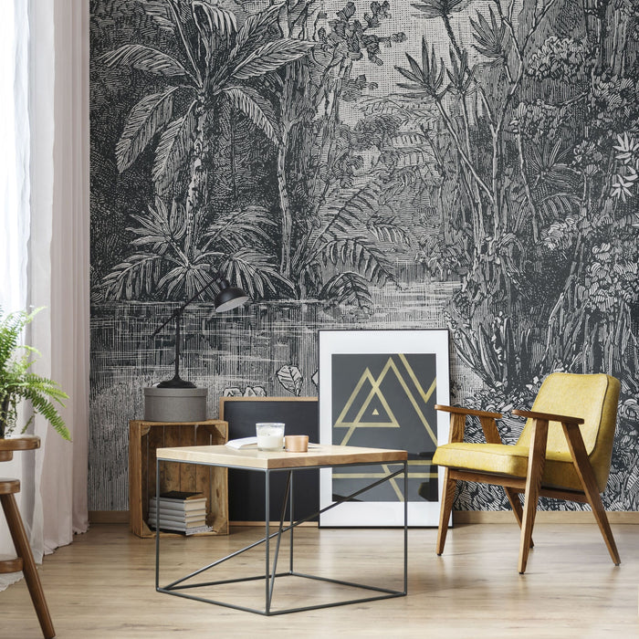 Art for the Home Jungle Fotobehang in Black