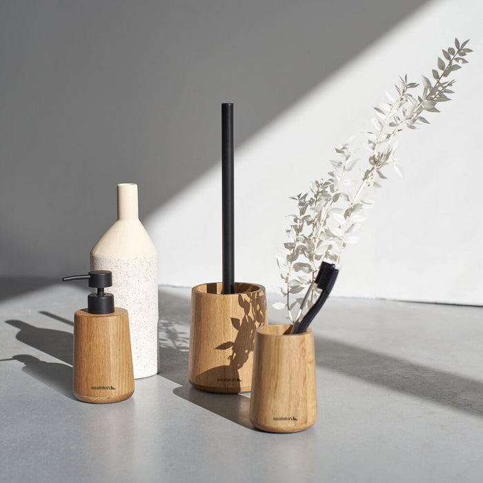 Sealskin Earth Toiletborstel met Houder Vrijstaand Eiken