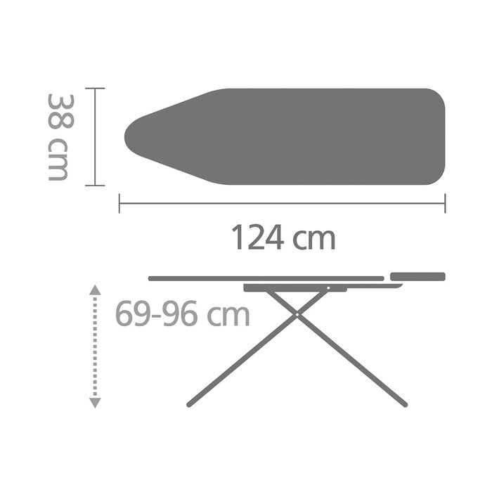 Brabantia Strijkplank met Strijkijzerhouder 124 x 38 cm