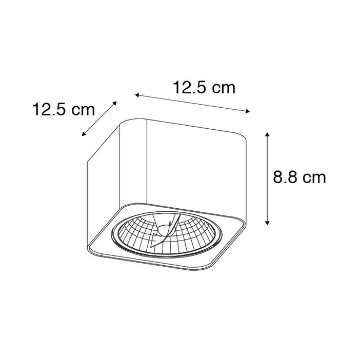 QAZQA Moderne vierkante spot zwart - Boxer