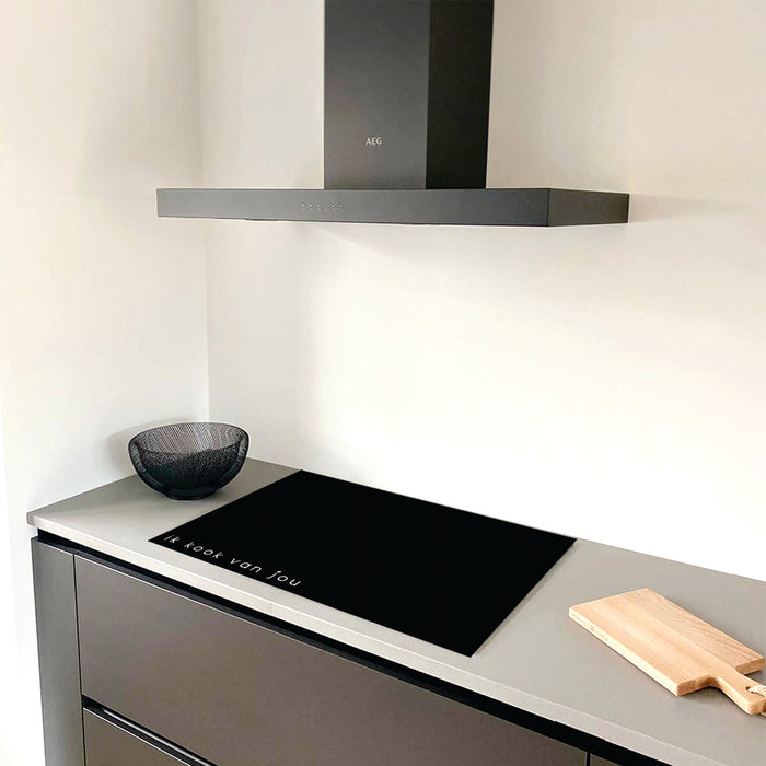 Inductie Beschermer - Exclusief - Quote ‘Ik Kook’ Print - 76x51,5cm