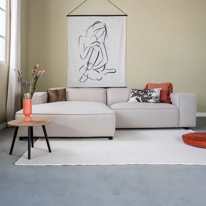 by fonQ Chunky Hoekbank met Chaise Longue Links - Beige