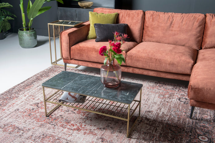 Livingfurn Salontafel Dian Marble Black Gold 90cm Marmer | Gecoat S...