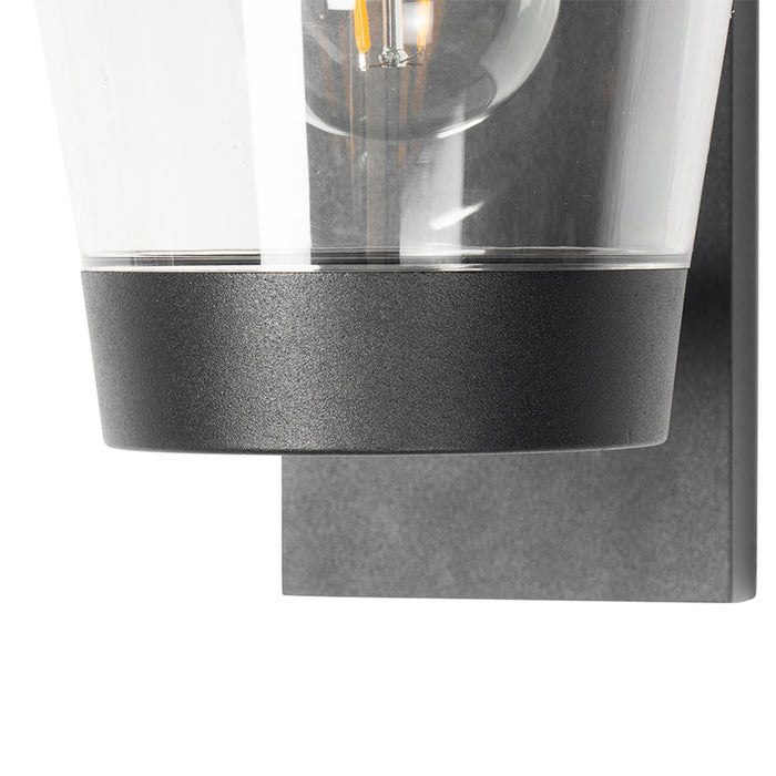 QAZQA Moderne buiten wandlamp zwart IP44 - Joren