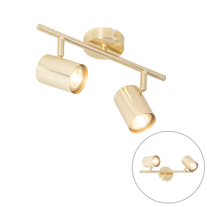 QAZQA Moderne plafondlamp messing 2-lichts verstelbaar - Jeana