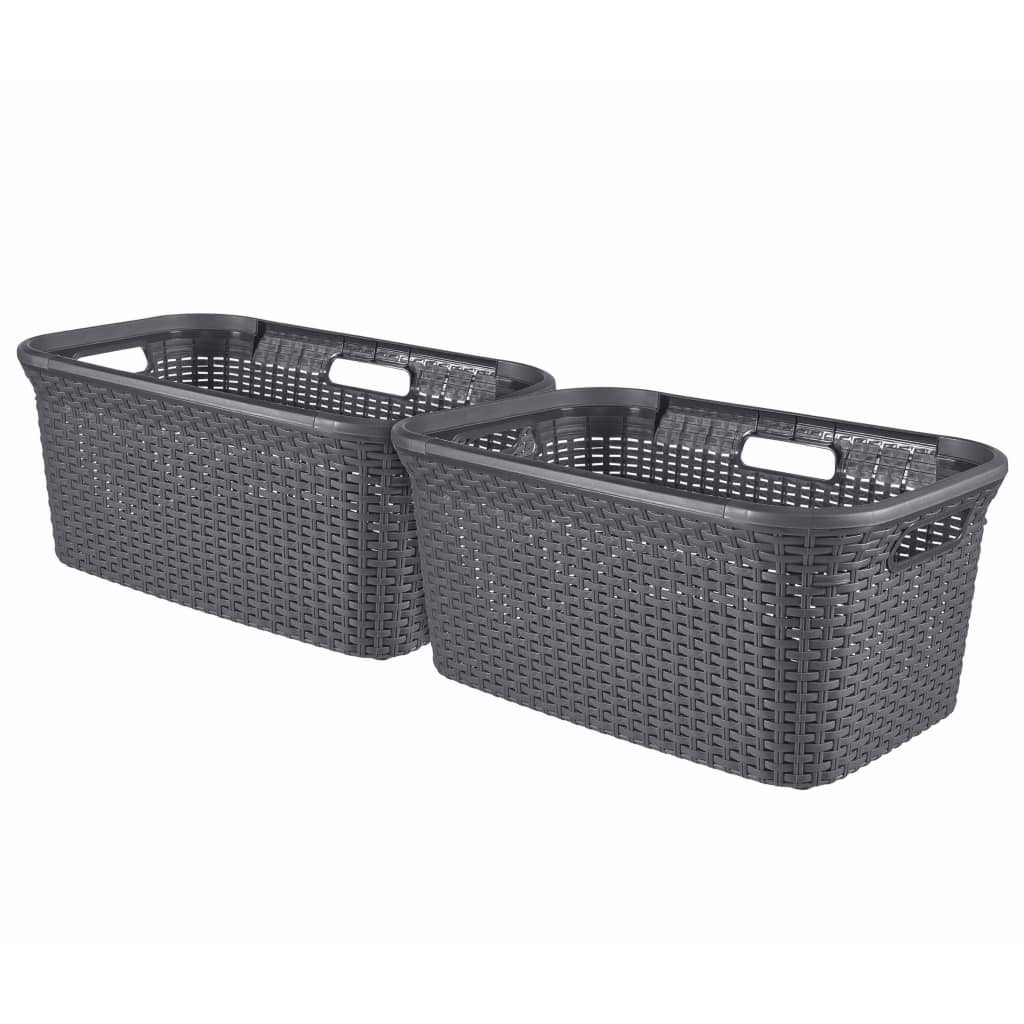 Curver Wasmanden Style 2 st 45 L antraciet