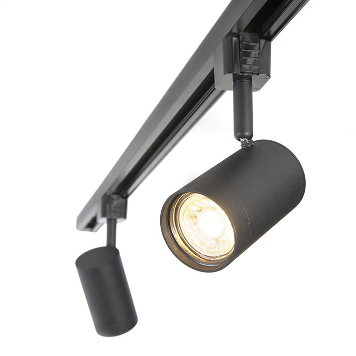 QAZQA Smart 1-fase railsysteem 5 spots incl. 5 GU10 zwart - Jeana