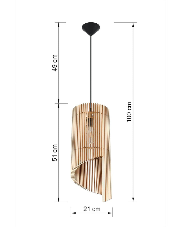 Sollux Hanglamp Alexia Ø 21 cm hout